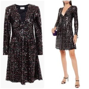 New Antik Batik Lazer Lace-up Sequin Tulle Mini Dress 🪩 SZ 6 NWT!